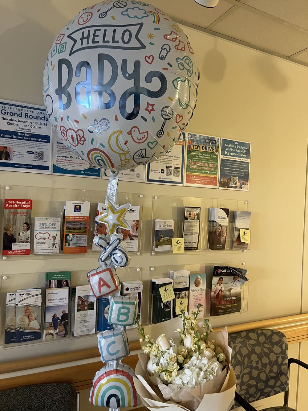 Themed balloon decoration for a baby shower
