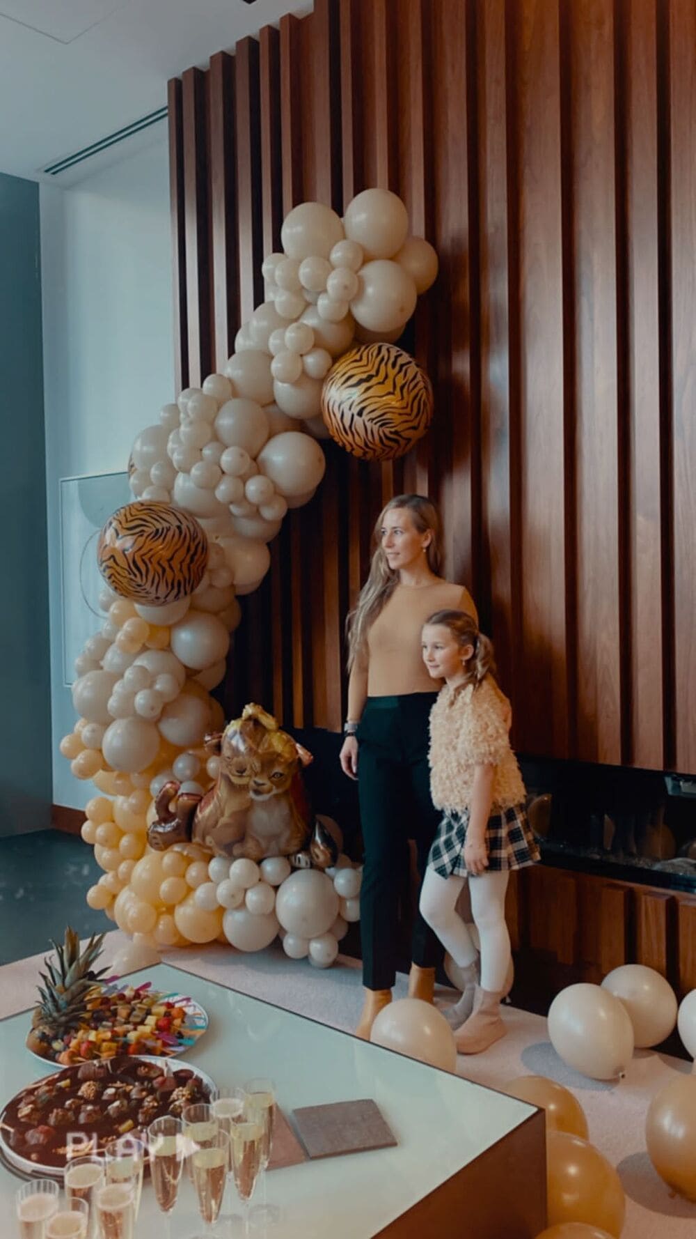 Birthday balloon backdrop with arches and garlands