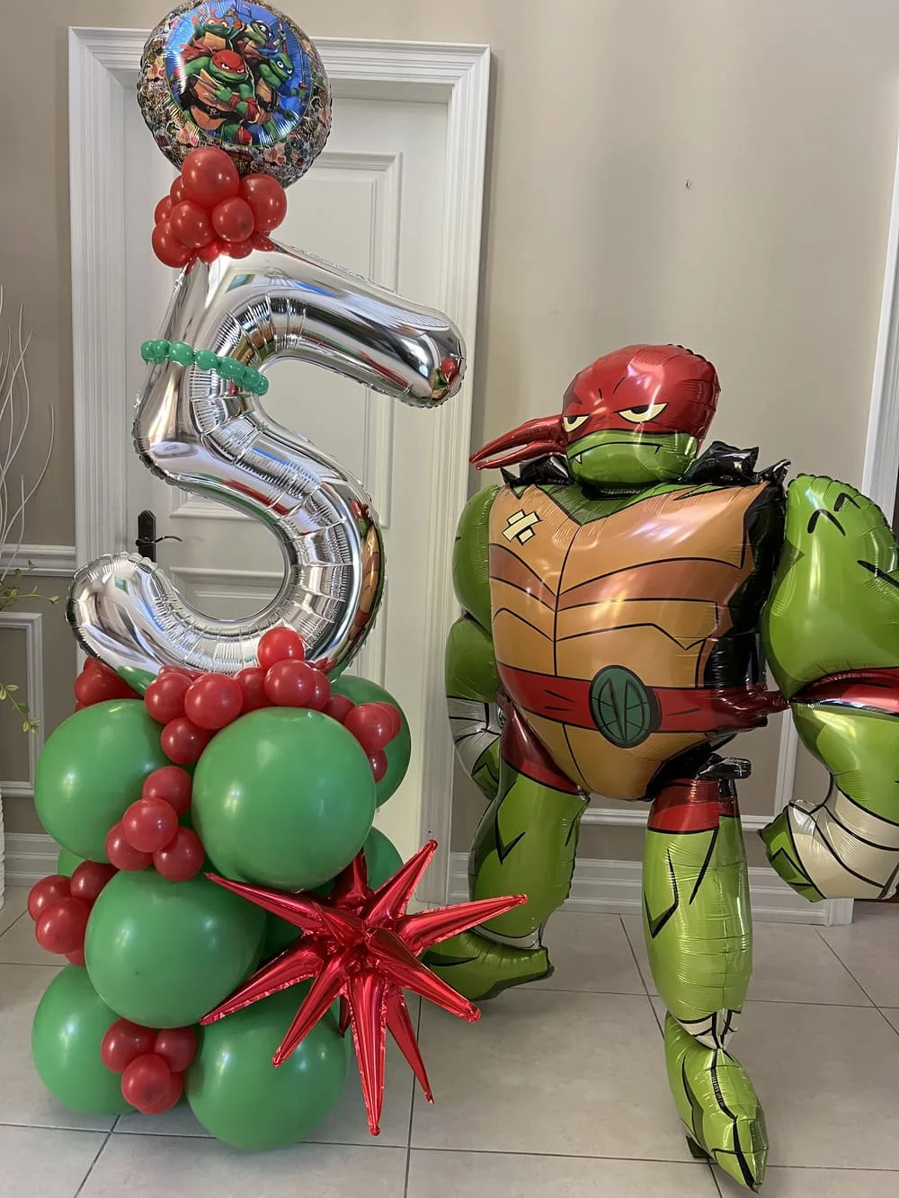 Birthday balloon decoration designed to set the scene for a celebration