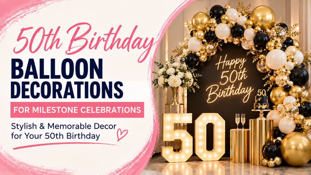 50th Birthday Balloon Decorations for Milestone Celebrations