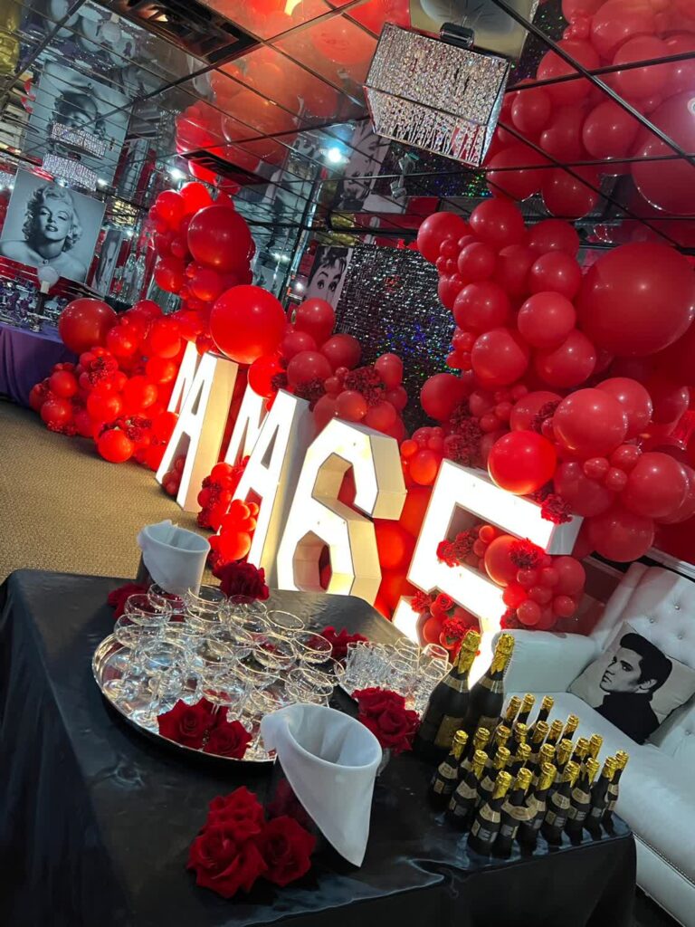 Red Initial Balloon Decor for Celebration