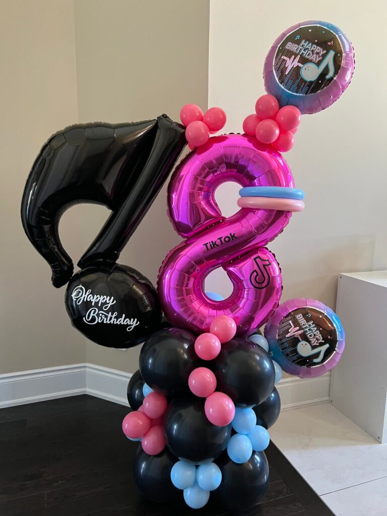 TikTok 8th Birthday Balloon Number Display