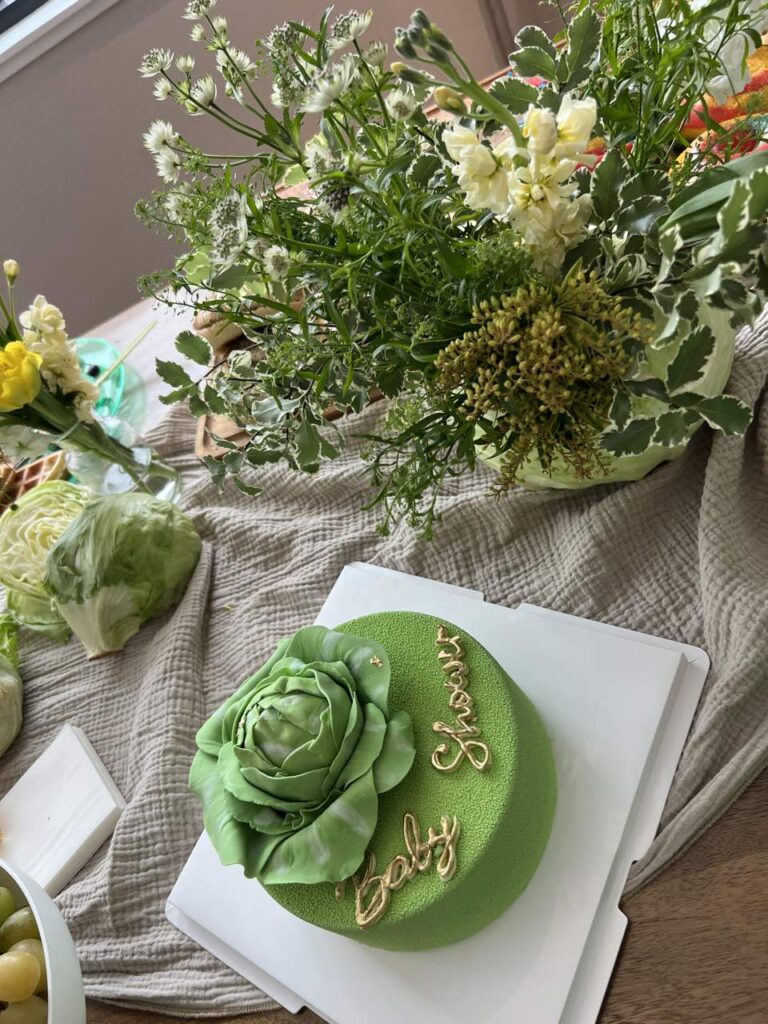 Green-themed baby shower