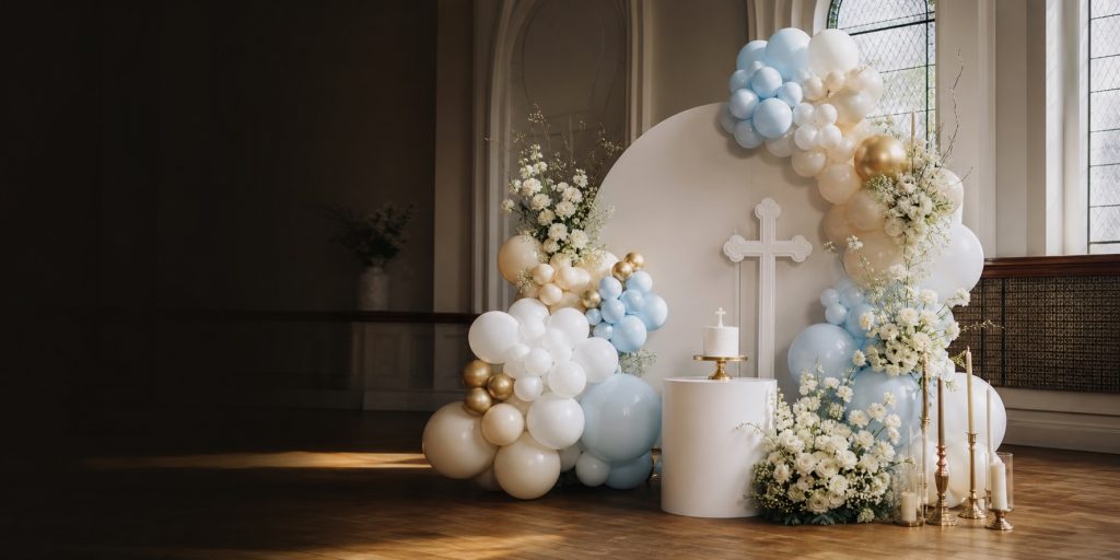 Baptism Balloon Decor Hero