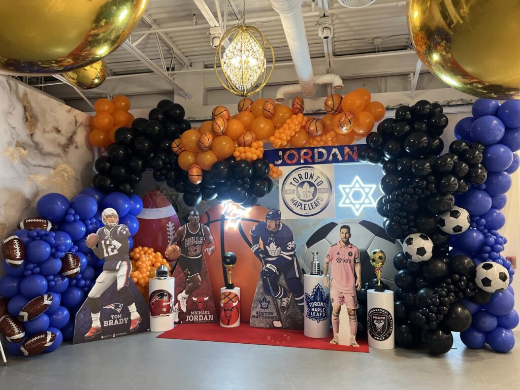 Sports custom bar mitzvah backdrop