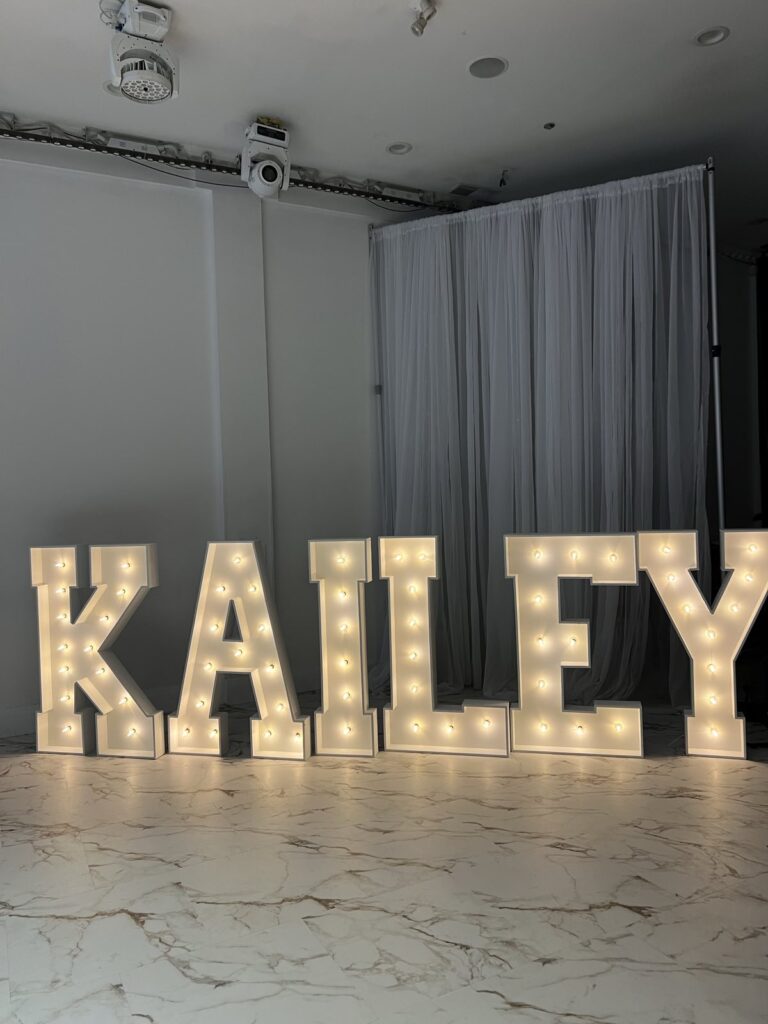 Custom marquee letters for bat mitzvah