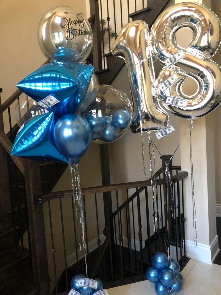 Money Theme 18th Birthday Balloon Bouquet
