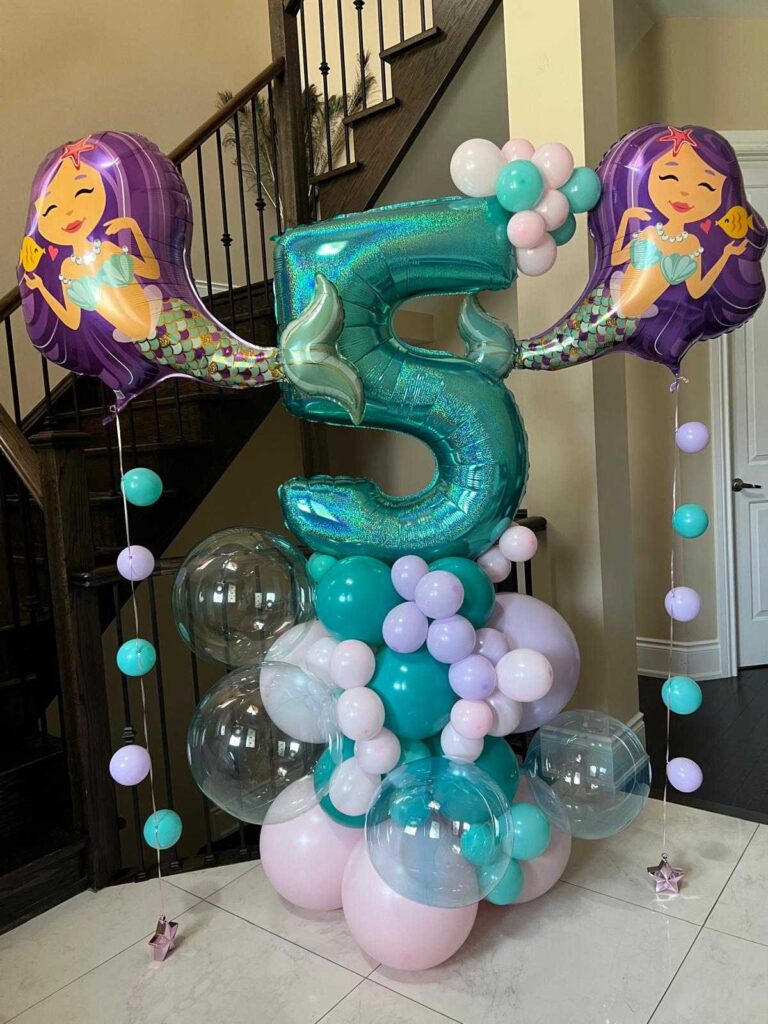 Mermaid 5th Birthday Balloon Decor