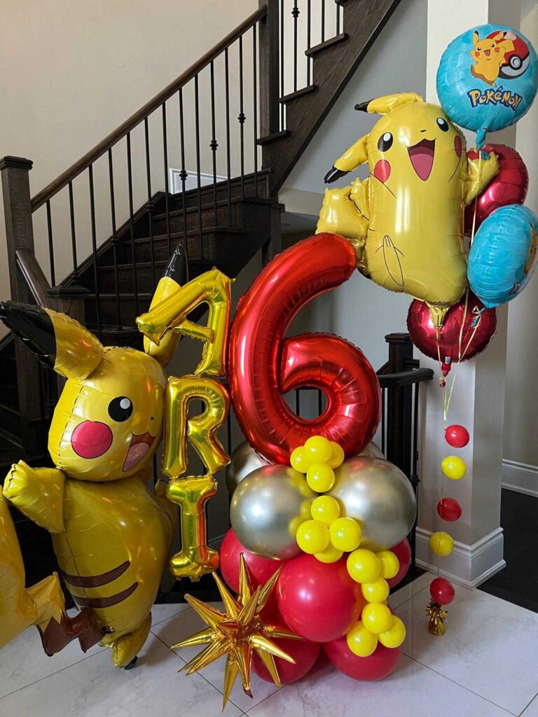 Pikachu 6th Birthday Balloon Decor