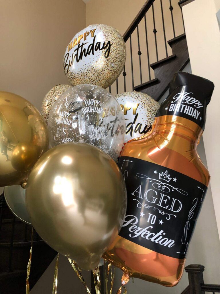 Birthday Whiskey Balloon Bouquet Decor