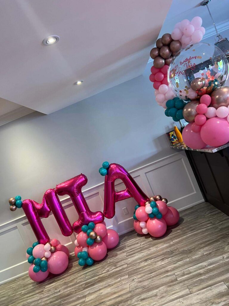 Personalized MIA Balloon Decor