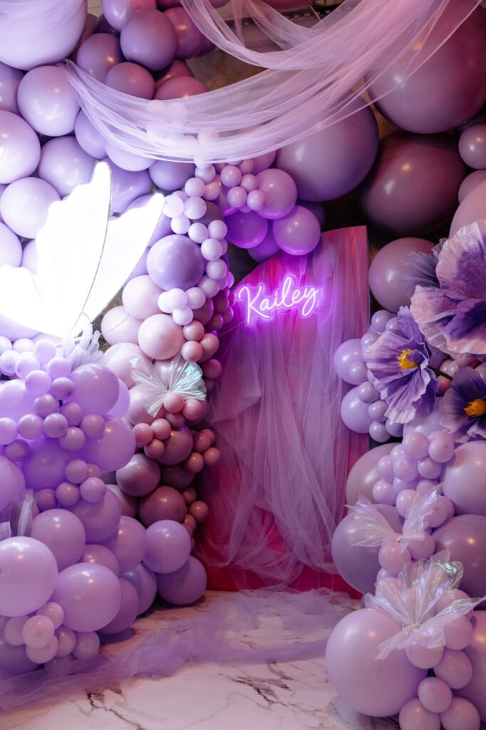 Bat Mitzvah Purple Balloon Backdrop