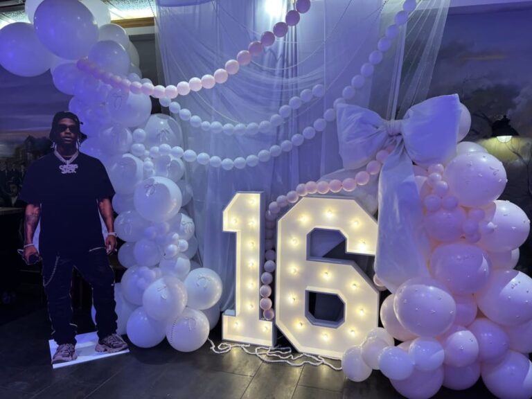 White Sweet 16 birthday celebration