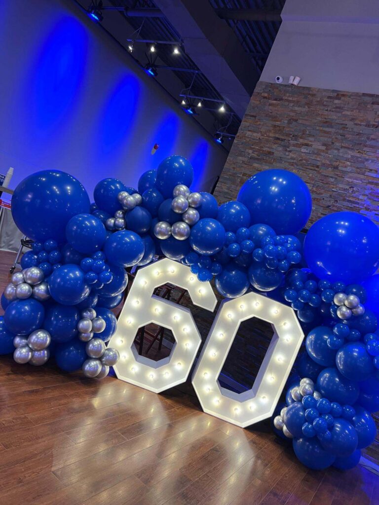 60th birthday balloon garland