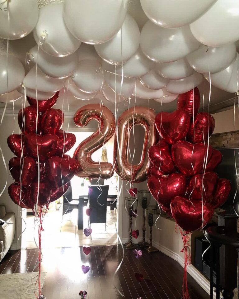 red-heart-balloon-ceiling-20th-anniversary-decor