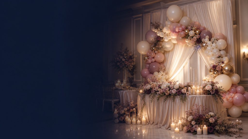 Elegant wedding balloon decor in Toronto