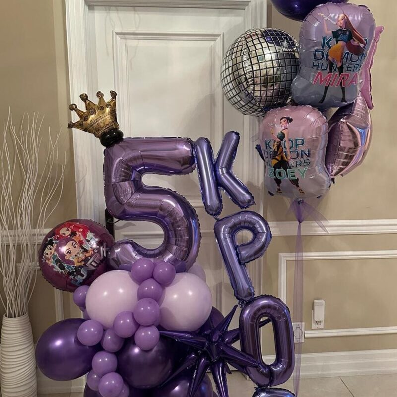 KPop Demon Hunters Themed Number Balloon Set