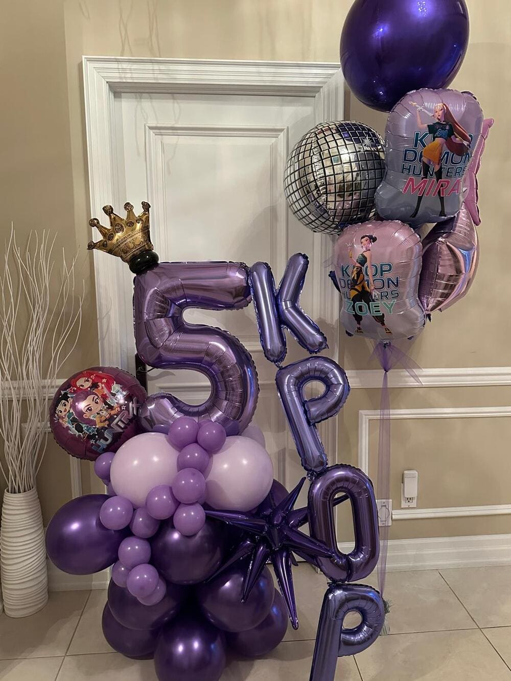 KPop Demon Hunters Themed Number Balloon Set