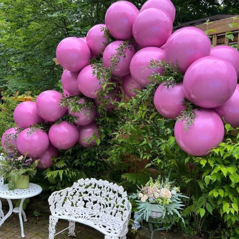 Large Foil Balloon Garland — Pink Sphere Balloon Arch