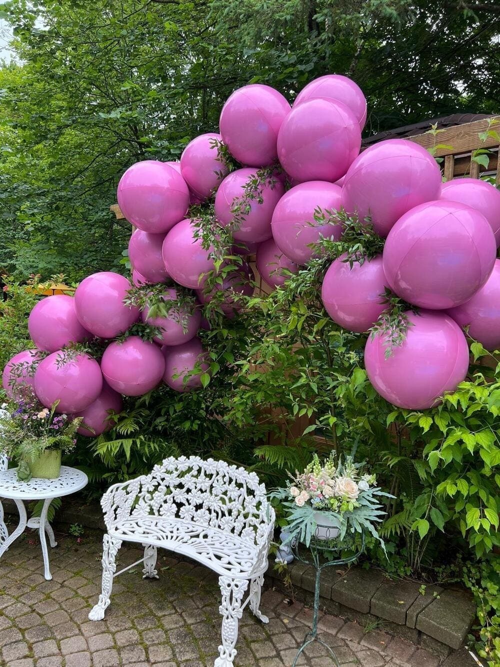 Large Foil Balloon Garland — Pink Sphere Balloon Arch