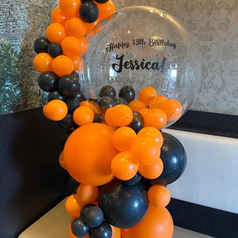 Personalized Bubble Balloon with Balloon Garland — Custom Message