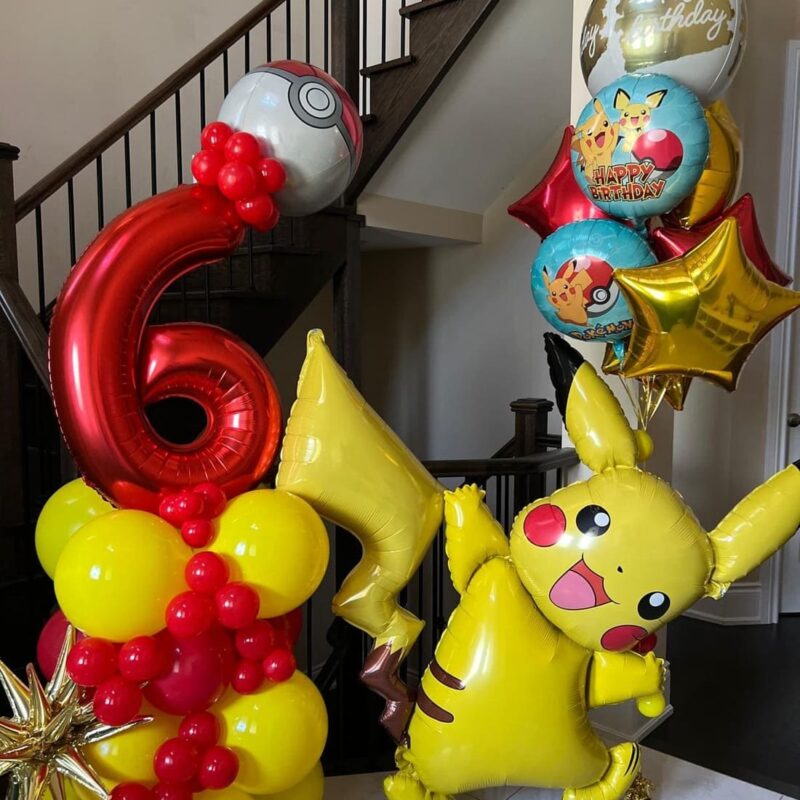 Pikachu Themed Number Balloon Set — Birthday Balloon Bouquet