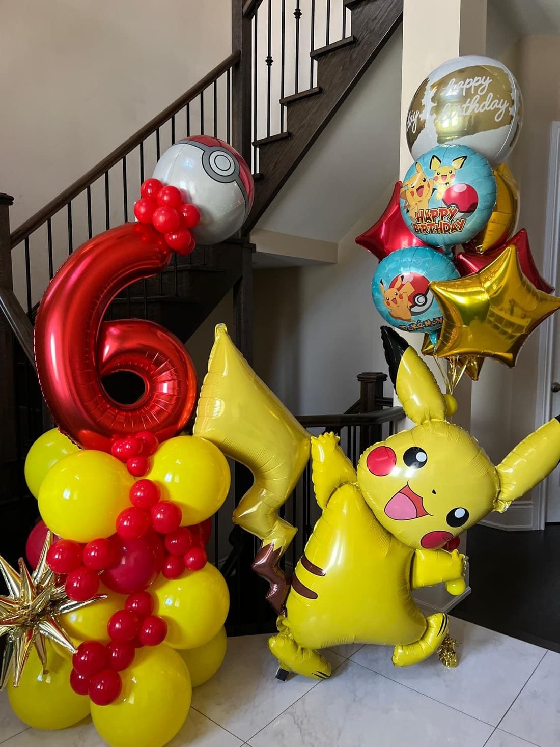 Pikachu Themed Number Balloon Set — Birthday Balloon Bouquet